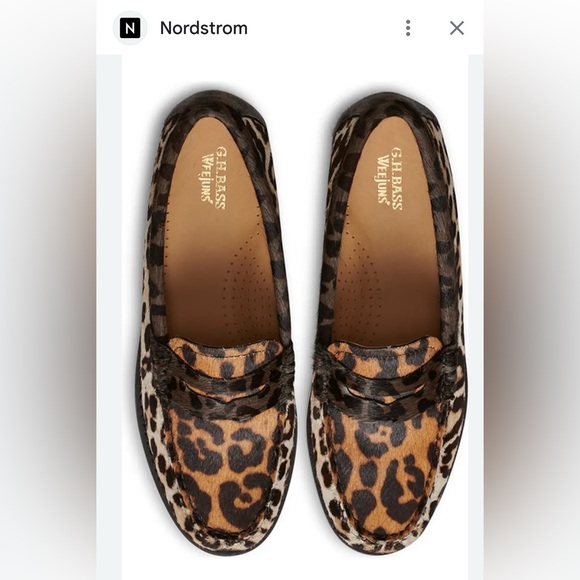 G.H. Bass & Co. Shoes - G.H. Bass & Co. Leopard Print Penny Loafers - Brown & Black